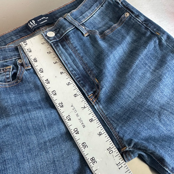 Gap Jeans High Rise Denim Legging Dark Indigo Stretch Jeans Raw Hem SZ 2/26 - Picture 13 of 16